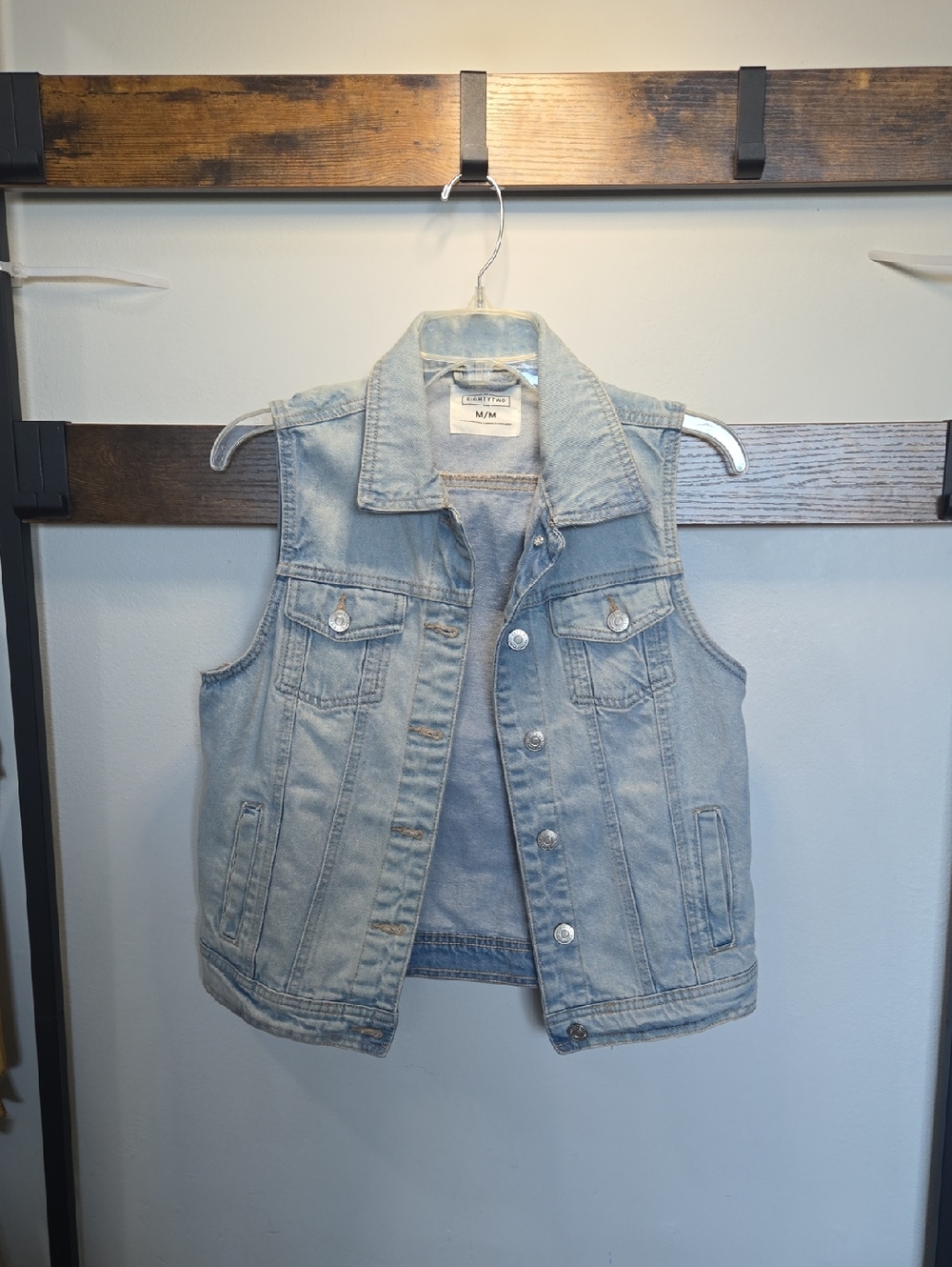 Light Wash Denim Vest - Women